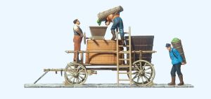 Winzerwagen stehend. Fertigmo - Preiser 30398 Spur H0