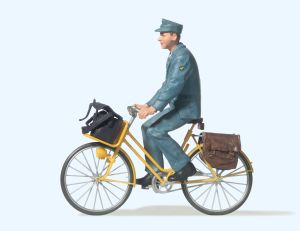 Postbote auf Fahrrad - Preiser 45069 Spur 2m / G