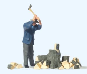 Bauer, Holz hackend - Preiser 45090 Spur 2m / G