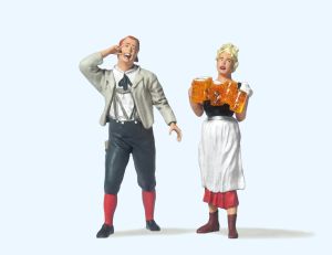 Kellnerin, Gast - Preiser 45108 Spur 2m / G