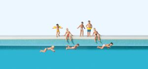 Kinder im Schwimmbad - Preiser 79091 Spur N