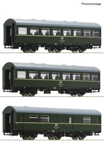 3-teiliges Set Nr.1 Personenwagenr DR  Ep IV  DC - Roco 6200009 Spur H0