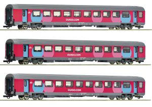 3er Set Corailwag. Ouigo #2 - Roco 6200025 Spur H0