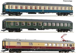 3-teiliges Set Hispania-Express der DB  Epoche IV - Roco 6200052 Spur H0