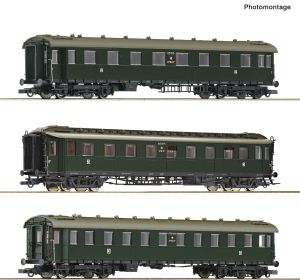 3er Set D-Zugwagen PKP - Roco 6200112 Spur H0