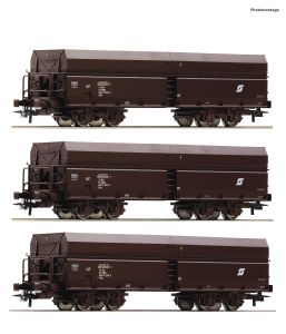 3er Set Selbstentladewag. OBB - Roco 6600071 Spur H0