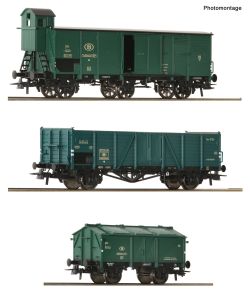 3er Set Gueterzug SNCB - Roco 6600079 Spur H0