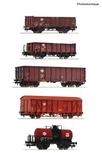 5er Set Gueterzug MAV - Roco 6600126 Spur H0