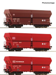 3er Set Selbstentladewag. DB- - Roco 6600135 Spur H0