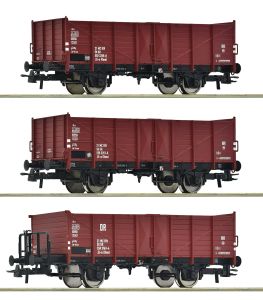 3er Set off.Gueterwag. DR - Roco 6600146 Spur H0