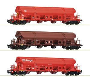 3er Set Schwenkdachwagen DB-A - Roco 6600153 Spur H0