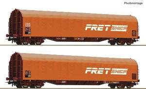 2er Set Schiebeplanenwag. SNC - Roco 6600161 Spur H0