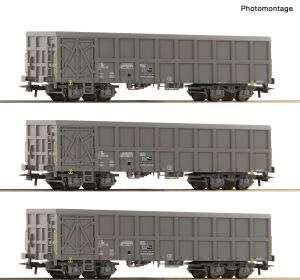 3er Set offene Gueterwag. SNC - Roco 6600203 Spur H0