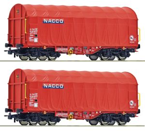 2-tlg. Set: Schiebeplanenwagen - Roco 6600226 Spur H0