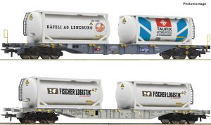 2-tlg. Set: Containertragwagen - Roco 6600231 Spur H0