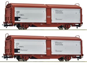 2-tlg. Set: Schiebedach-/Schiebewandwagen - Roco 6600257 Spur H0