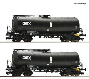 2er Set Knickkesselwag. GATX - Roco 6680002 Spur TT