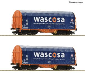 2er Set Schiebeplanenwagen Waso - Roco 6680006 Spur TT