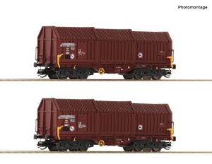 2er Set Teleskophaubenwagen DR - Roco 6680009 Spur TT