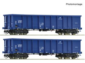 2er Set offene G�terwagen Eanos PKP - Roco 6680033 Spur TT