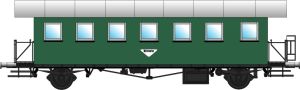 Spantenwagen 2. Klasse �BB III gr�n - Spur1at 60102 Spur 1