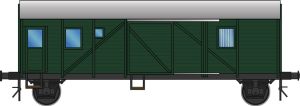 G�terzug-Begleitwagen Pwgs 44 DB IIIb chrom-gr�n - Spur1at 70203 Spur 1