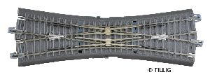 Bettungsgleis braun Doppelkreuzungsweiche mit Antrieb - Tillig 83791 Spur TT