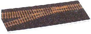 Gleisbettung Abzweig links H0/H0m dunkel (braun) - Tillig 86732 Spur H0