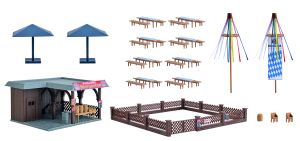 H0 Biergarten mit Zubeh�r - Vollmer 43784 Spur H0