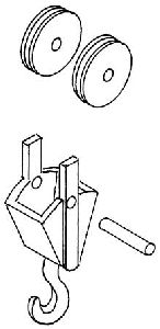 Kranhaken mit 2 Rollen     (1 - Weinert 4442 1:87