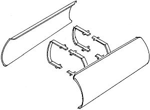 Paar Windleitblech BR44 DR 1P - Weinert 89003 Spur H0