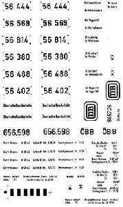 Beschriftungssatz BR 56    1S - Weinert 9131 Spur H0
