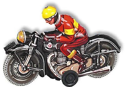 Motorrad schwarz Friktionsan. - Wilesco 10588 -