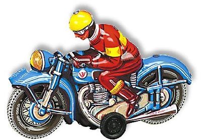 Motorrad blau Friktionsantr. - Wilesco 10589 -