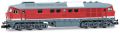 DR, diesel-elektrische lok 132 089-4, rot mit grauem Dach, E