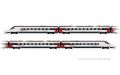SBB, 4-tlg. Grundset der ETR 610 1. Serie, ICN-Farbgebung mi