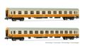 DR, 2-tlg. Set Reisezugwagen St�dte-Express, in orange-beig,
