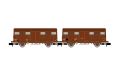 SNCF, 2-tlg. Set Gs-Wagen, braun, einer mit roten Zugschluss