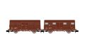 RENFE, 2-tlg. Set Gs-Wagen, braun, einer mit roten Zugschlus
