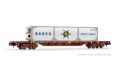 RENFE, MMC3-Containerwagen, braun, beladen mit RENFE-K�hl-We
