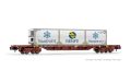 RENFE, MMC3-Containerwagen, braun, beladen mit RENFE-K�hl-We