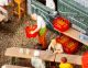 4 Getr�nkekisten mit Saftflas
