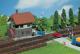 Bahn�bergang mit Stellwerk