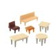 7 Tische, 24 St�hle, 12 B�nke