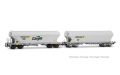 SNCF, 2-tlg. Set 4-achs. Getreidesilowagen MILLET, gerade un