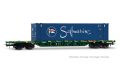 CEMAT, Containerwagen der Bauart Sgnss, gr�n, mit 45'-Contai