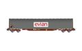 SNCF, 4-achs. Schiebeplanenwagen der Bauart Rils, EVIAN, gra