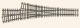 Dreiwegeweiche rechts Radius 1649,4 mm 10� Spur 0