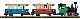 Personenzug Dampflok Stainz mit 2 Personenwagen