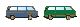 2tlg. Set VW T3 Bus blau + gr